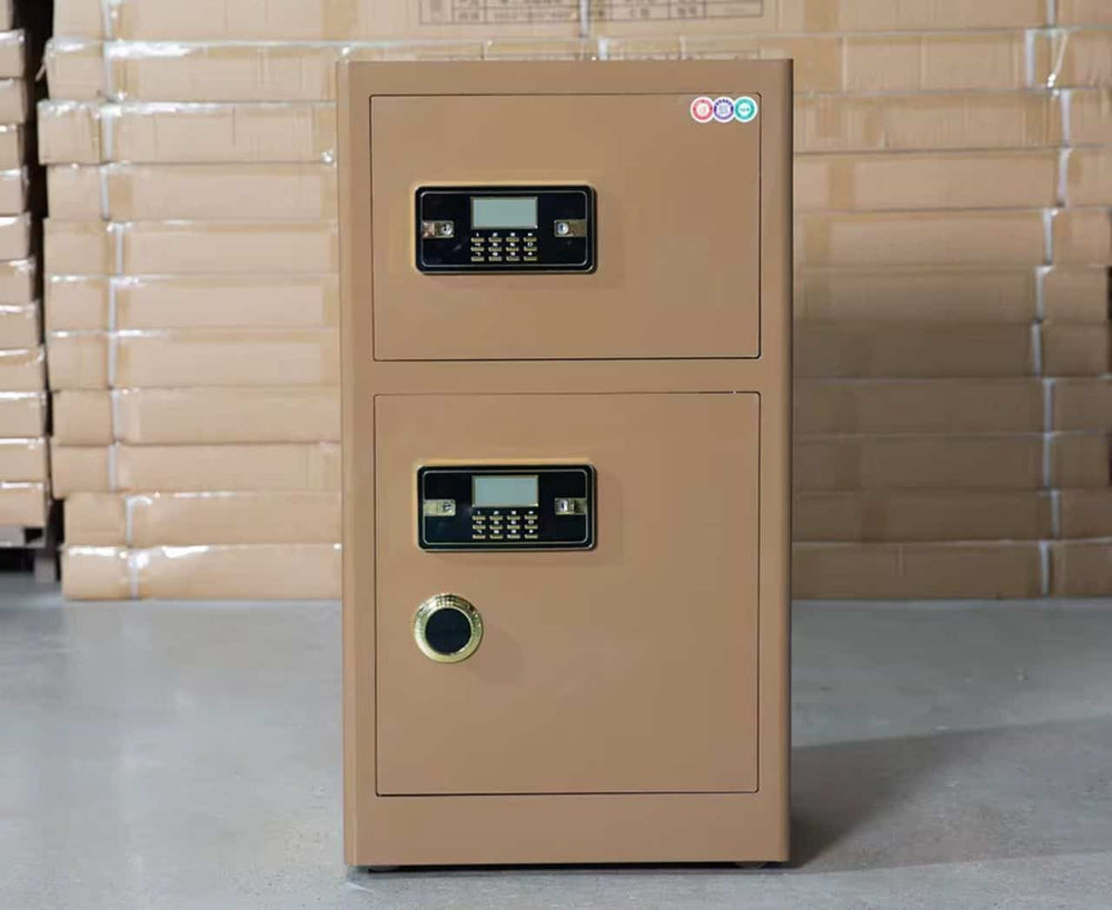 Coffre-Fort Beige Clair 110kg – Sécurité Renforcée à Code et Clé