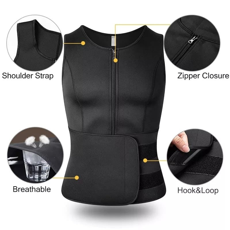 Gilet Amincissant Brûleur de Graisse pour Homme, Maillot de Sport, Effet Sauna, Sous-vêtement de Compression,