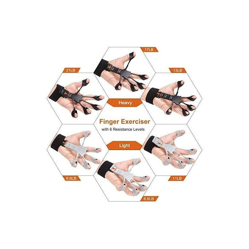 Renforceur de préhension de la main - Exerciseur de doigts réglable et extenseur de doigts - Entraîneur