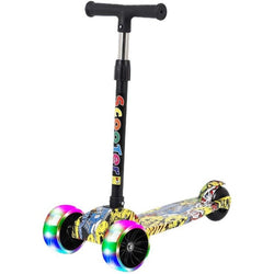 Trottinette à 3 roues réglable en hauteur Inder Kids, 3 à 6 ans (jaune graffiti)